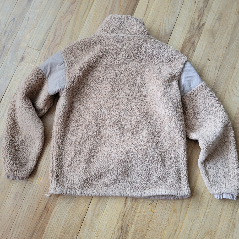Victoria Secret Sz S Tan Sherpa 1/4 Zip Sweatshirt - Picture 5 of 10
